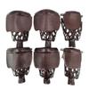 Joy's Billiard Pool Table Pockets, Leather Pool Table Pockets, Billiard Pockets, Made of Real Leather, Mosaic Pattern Shield, Mahogany Color, Set of 6 view 2