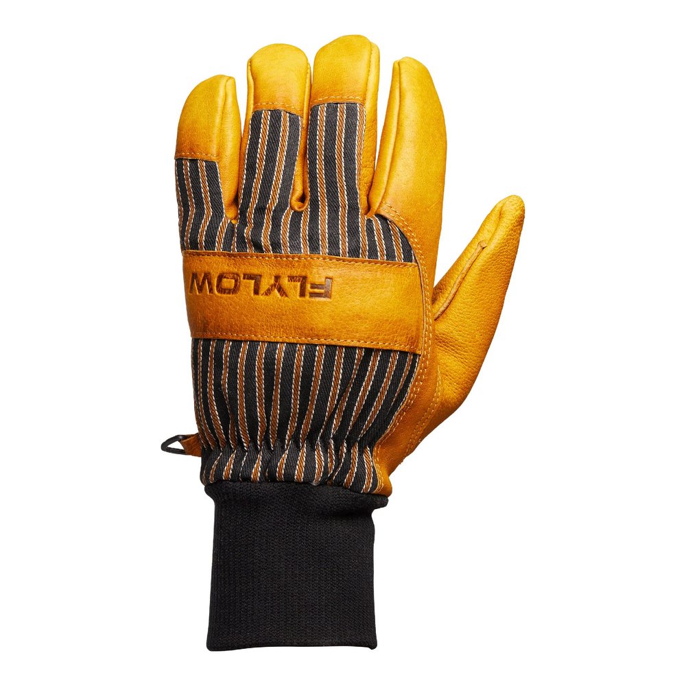 Flylow Tough Guy Synthetic Insulated Waterproof Ski and Snowboard 5-Finger Glove - Natural/Black - Small
