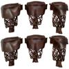 Joy's Billiard Pool Table Pockets, Leather Pool Table Pockets, Billiard Pockets, Made of Real Leather, Classic Smooth Shield, Dark Walnut Color, Set of 6 view 2