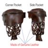 Joy's Billiard Pool Table Pockets, Leather Pool Table Pockets, Billiard Pockets, Made of Real Leather, Classic Smooth Shield, Dark Walnut Color, Set of 6 view 3