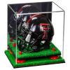 Better Display Cases Acrylic Mini - Miniature Football Helmet (not Full Size) Display Case with Mirror, Red Risers and Turf Base (V45) view 1