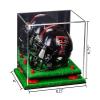 Better Display Cases Acrylic Mini - Miniature Football Helmet (not Full Size) Display Case with Mirror, Red Risers and Turf Base (V45) view 2