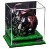 Better Display Cases Acrylic Mini - Miniature Football Helmet (not Full Size) Display Case with Mirror, Purple Risers and Turf Base (V45) view 1