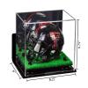 Better Display Cases Acrylic Mini - Miniature Football Helmet (not Full Size) Display Case with Mirror, Black Risers, Turf Base and Wall Mount (V45) view 2