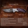 TURENZ Handmade Damascus Steel Flipper Folding Knife with Pocket Clip, Liner Lock, Tactical Knife for Camping, Hunting, Fishing and EDC (Black & White) view 3