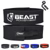 Beastpowergear Weight Lifting Belt with Lever Buckle 4" Wide,10mm Thick |Genuine Leather | Back Support. (Black/Black, X-Large) view 1