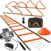 Speed Training Hurdles Set - Agility Footwork Training and Speed Hurdles Ladder, 4 Adjustable Training Hurdle, 20ft Agility Ladder Set with 12 Rungs, 1 Running Parachute and Footwork Drills Equipment view 1