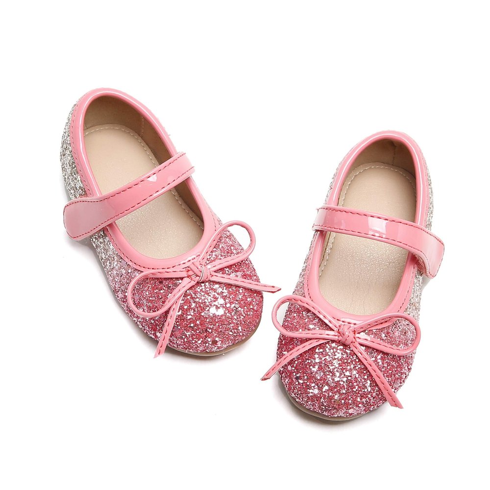 Otter MOMO Toddler/Little Girls Mary Jane Ballerina Flats Shoes Slip-on School Party Dress Red Shoes Size 7
