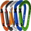 FVW Auto Locking Rock Climbing Carabiner Clips, UIAA Certified 25KN (5620 lbs) Heavy Duty Caribeaners for Rappelling Swing Rescue & Gym etc, Large D-Shaped Carabiners, (Mix Color),5 Pack view 1