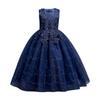 Flower Girls Dresses for Wedding, Girls Dresses for Special Occasions,Bridesmaid Dress Floor Length A Line Formal Pageant Long Prom Evening Gown for Kids Dark Blue 6-7 Years view 1