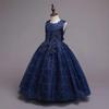Flower Girls Dresses for Wedding, Girls Dresses for Special Occasions,Bridesmaid Dress Floor Length A Line Formal Pageant Long Prom Evening Gown for Kids Dark Blue 6-7 Years view 2