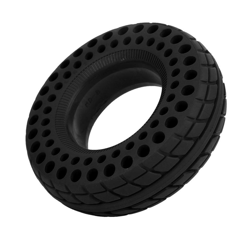 Demeras Four Wheel Scooter Cellular Wheel Tire, 6inch Solid TPE Wheel Tire Solid Tyre Electric Scooter Accessory for Front or Rear Replacement Honeycomb Tires (Black)