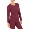 Fruit of The Loom Women's Micro Waffle Thermal Crew Top, Merlot Heather, Large view 4