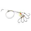 Fishing Hook with Leader,5 Hooks Fishing Rig-7 Strands Nylon Coated Fishing Leader with Swivle,Snap,Hooks (5 Hooks rig, 24#) view 3