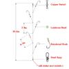 Fishing Hook with Leader,5 Hooks Fishing Rig-7 Strands Nylon Coated Fishing Leader with Swivle,Snap,Hooks (5 Hooks rig, 24#) view 4