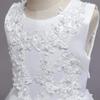 Flower Girls Lace Long Princess Embroidery Poofy Dress for Kids Wedding Bridesmaid Pageant Baptism Birthday Party First Communion Puffy Tulle Dance Evening Ball Maxi Gown White-06 7-8 Years view 2