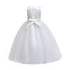 Flower Girls Lace Long Princess Embroidery Poofy Dress for Kids Wedding Bridesmaid Pageant Baptism Birthday Party First Communion Puffy Tulle Dance Evening Ball Maxi Gown White-06 7-8 Years view 4
