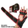 Hybrid Pro MMA Striking Sparring Grappling Kick Boxing Gel Injected Gloves - Hybrid MMA Grappling Gloves PU (Red/Black, Small) view 4