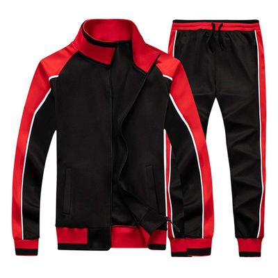 watersouprty Men's Casual Tracksuit 2 Pieces Long Sleeve Running Jogging Running Athletic Sports Set (Black,M)