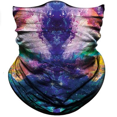 Obacle Seamless Bandana for Rave Face Mask Dust Wind Sun Protection Neck Gaiter Tube Mask Headband Bandana for Women Festival Party Motorcycle Riding Outdoor (Starry Sky Multicolor Blue Purple Pink)