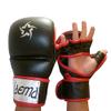 Hybrid Pro MMA Striking Sparring Grappling Kick Boxing Gel Injected Gloves - Hybrid MMA Grappling Gloves PU (Red/Black, Large) view 3