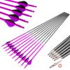 Pinals Archery 28" 30" 300 340 350 400 Spine Carbon Hunting Arrows for Compound Recurve Bow Practice Target 30 Inch Camo Arrow Shaft Pack of 12PCS Pink 300 view 1