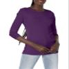 Fruit of The Loom Women's Micro Waffle Thermal Crew Top, Violet, 3X Plus view 3