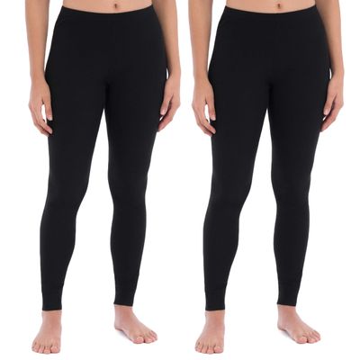 Fruit of the Loom Women's Micro Waffle Thermal Bottom, 2X, Black/Black