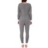 Fruit of The Loom Women's Micro Waffle Thermal Union Suit, Smoke Heather, 2X Plus view 2