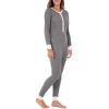 Fruit of The Loom Women's Micro Waffle Thermal Union Suit, Smoke Heather, 2X Plus view 3