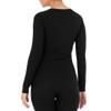 Fruit of The Loom Women's Micro Waffle Thermal V-Neck, Black, 2X view 2