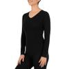 Fruit of The Loom Women's Micro Waffle Thermal V-Neck, Black, 2X view 4