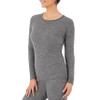 Fruit of The Loom Women's Micro Waffle Thermal Crew Top, Smoke Heather, Large view 1