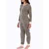 Fruit of The Loom Women's Micro Waffle Thermal Union Suit, Animal Print, 1X Plus view 4
