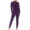 Fruit of The Loom Womens Micro Waffle Premium Thermal Pajama Set, Violet, X-Small US view 2