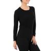 Fruit of The Loom Women's Micro Waffle Thermal Crew Top, Black, 2X Plus view 4