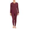 Fruit of The Loom Women's Micro Waffle Thermal Set, Merlot Heather, Small view 1