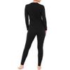 Fruit of The Loom Womens Micro Waffle Premium Thermal Pajama Set, Black, X-Small US view 2