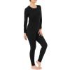 Fruit of The Loom Womens Micro Waffle Premium Thermal Pajama Set, Black, X-Small US view 4