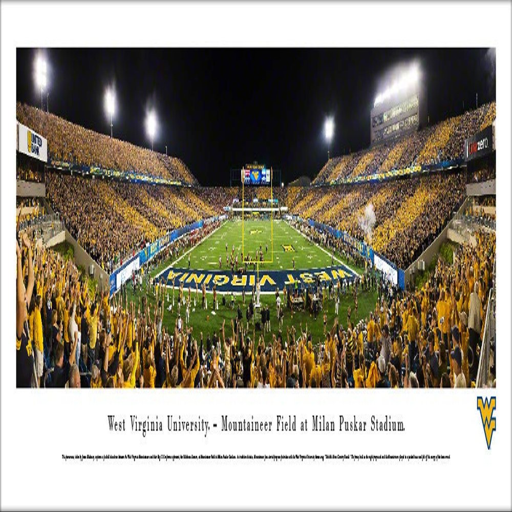 Blakeway Worldwide Panoramas, Inc. West Virginia Football, End Zone - 40x13.5-inch Panoramic Poster
