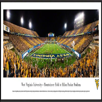 West Virginia Football, End Zone - 40.25x13.75-inch Panoramic Framed Picture