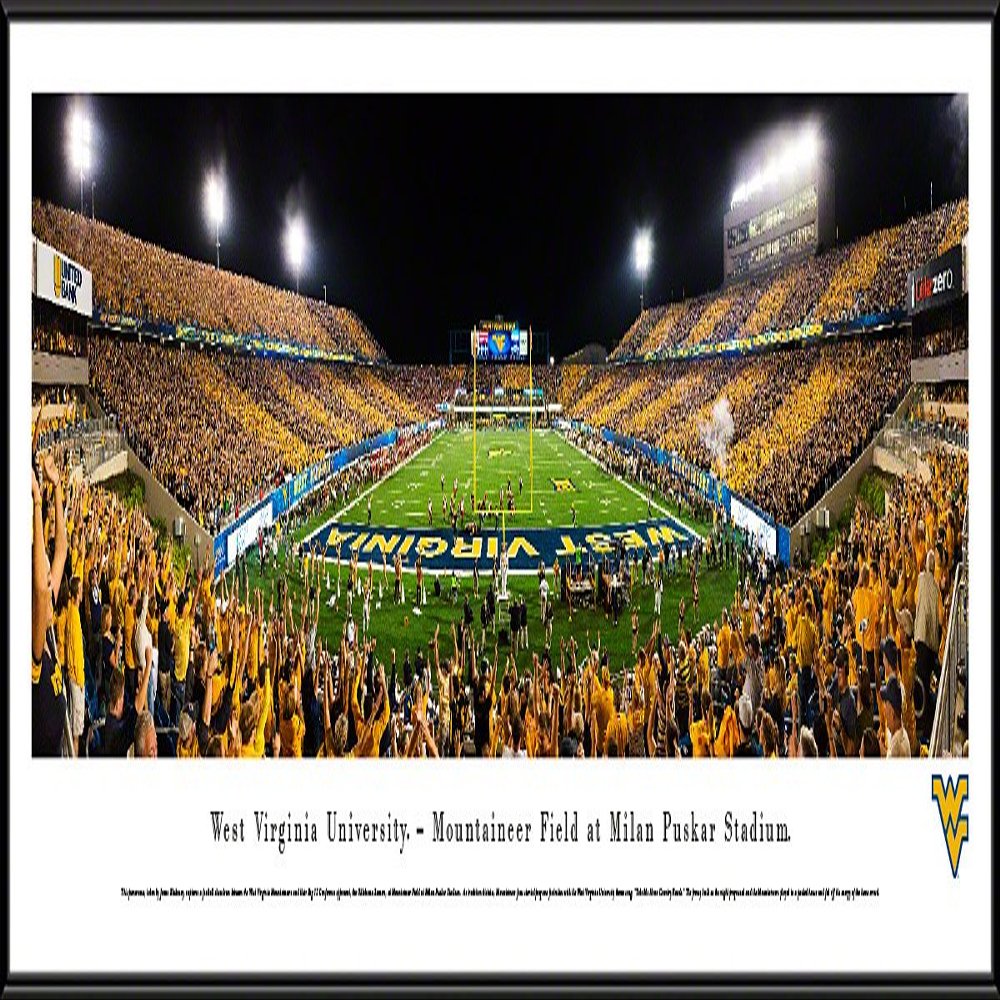 West Virginia Football, End Zone - 40.25x13.75-inch Panoramic Framed Picture