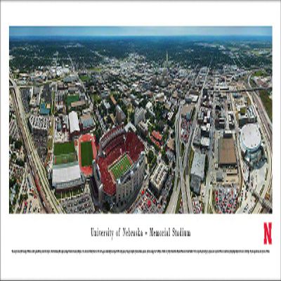 Blakeway Worldwide Panoramas, Inc. Nebraska Campus Aerial - 40x13.5-inch Panoramic Poster