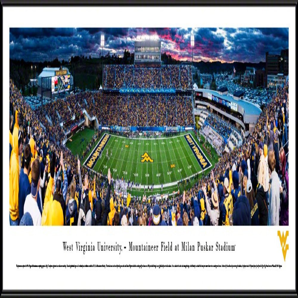West Virginia Football, Sunset - 40x13.5-inch Panoramic Poster - 40.25x13.75-inch Panoramic Framed Picture