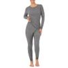 Fruit of The Loom Women's Micro Waffle Thermal Set, Smoke Heather, 2X Plus view 1