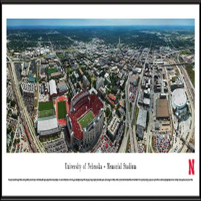 Nebraska Campus Aerial - 40.25x13.75-inch Panoramic Framed Picture