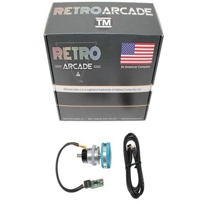 RetroArcade.us SpinTrack Arcade USB Spinner kit, Perfect for MAME Systems (Blue)