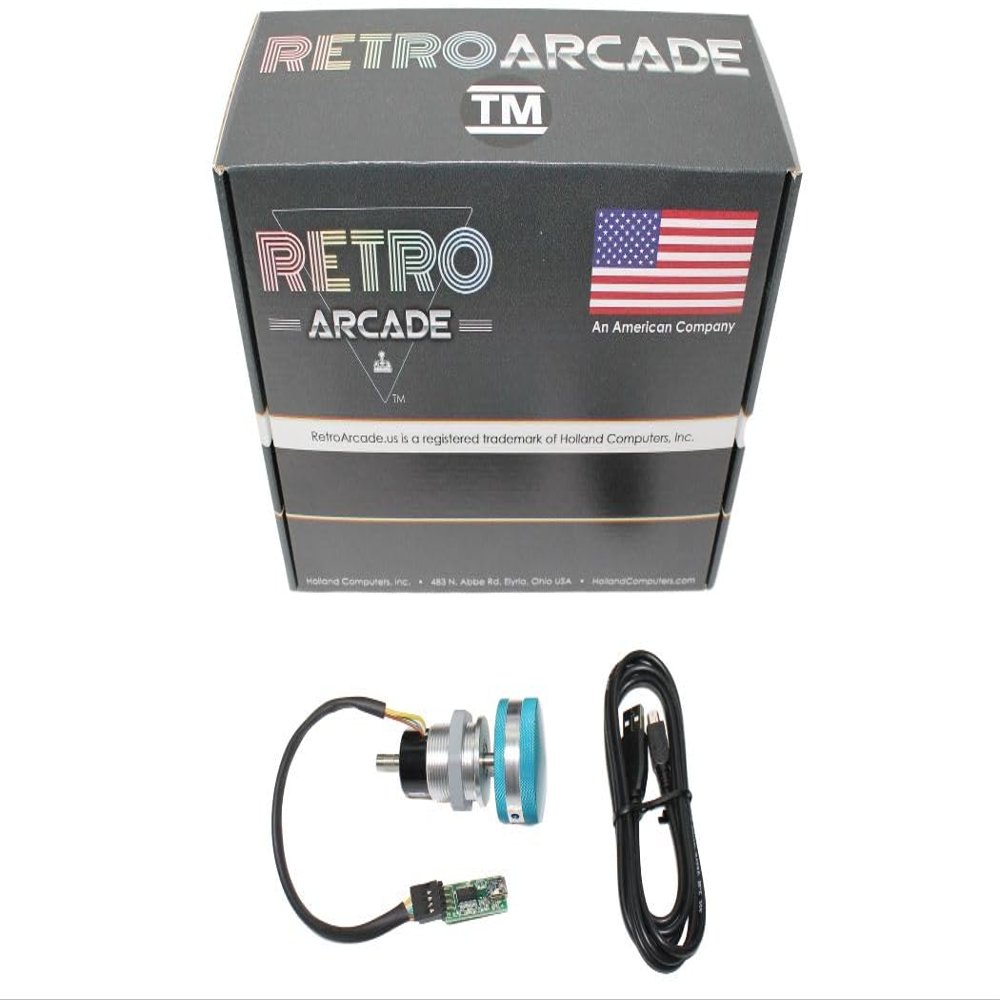 RetroArcade.us SpinTrack Arcade USB Spinner kit, Perfect for MAME Systems (Blue)