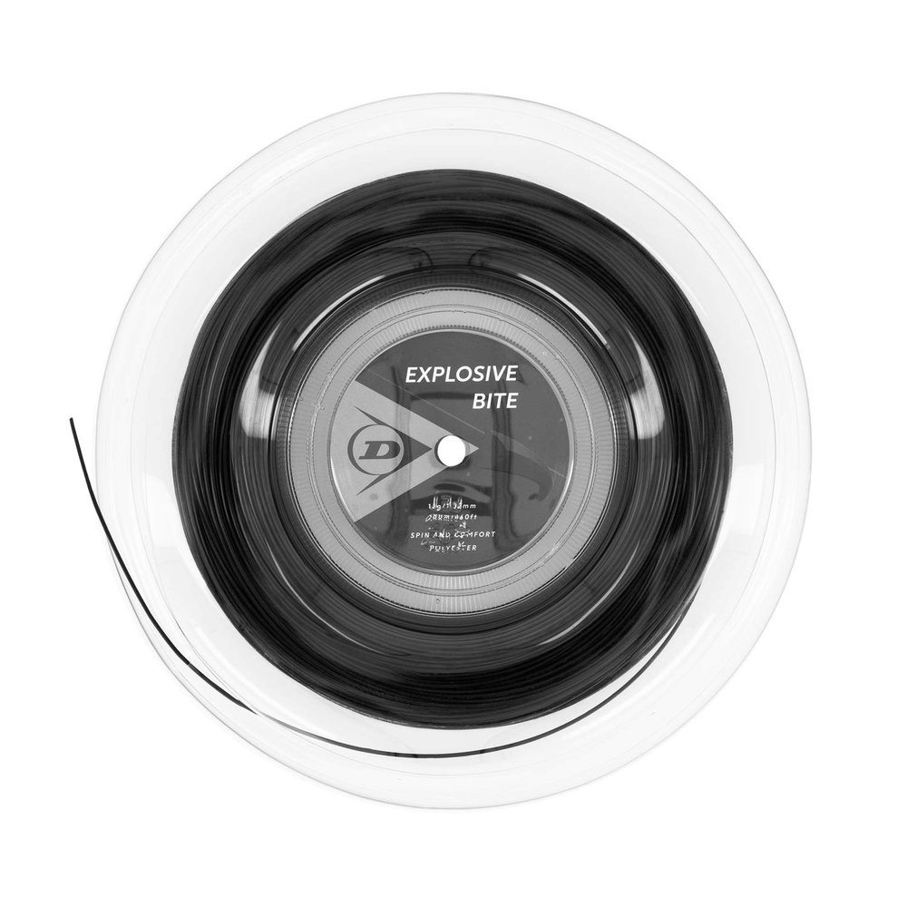 Dunlop Sports Explosive Bite Tennis String, Black, 16g, 660' Reel