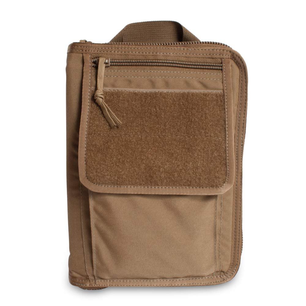 Tactical Notebook Covers Pilot Aircrew Checklist Binder Cover | Zippered Cordura Case with Binder Rings | Includes 30 Vinyl Envelopes for Tactical Organization | Durable Field Gear (Coyote Brown)